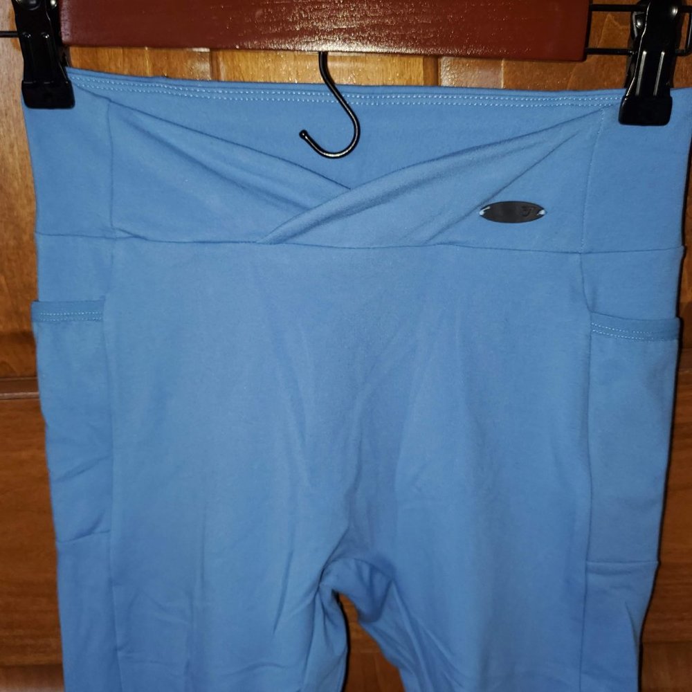 Gymshark Womens POISE Leggings with pockets Malibu Blue Size Small NEW - Picture 7 of 10